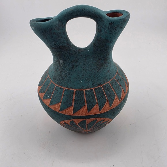Juliane & Antone Lewis Acoma Pottery Wedding Vase Signed Native American - Picture 1 of 7
